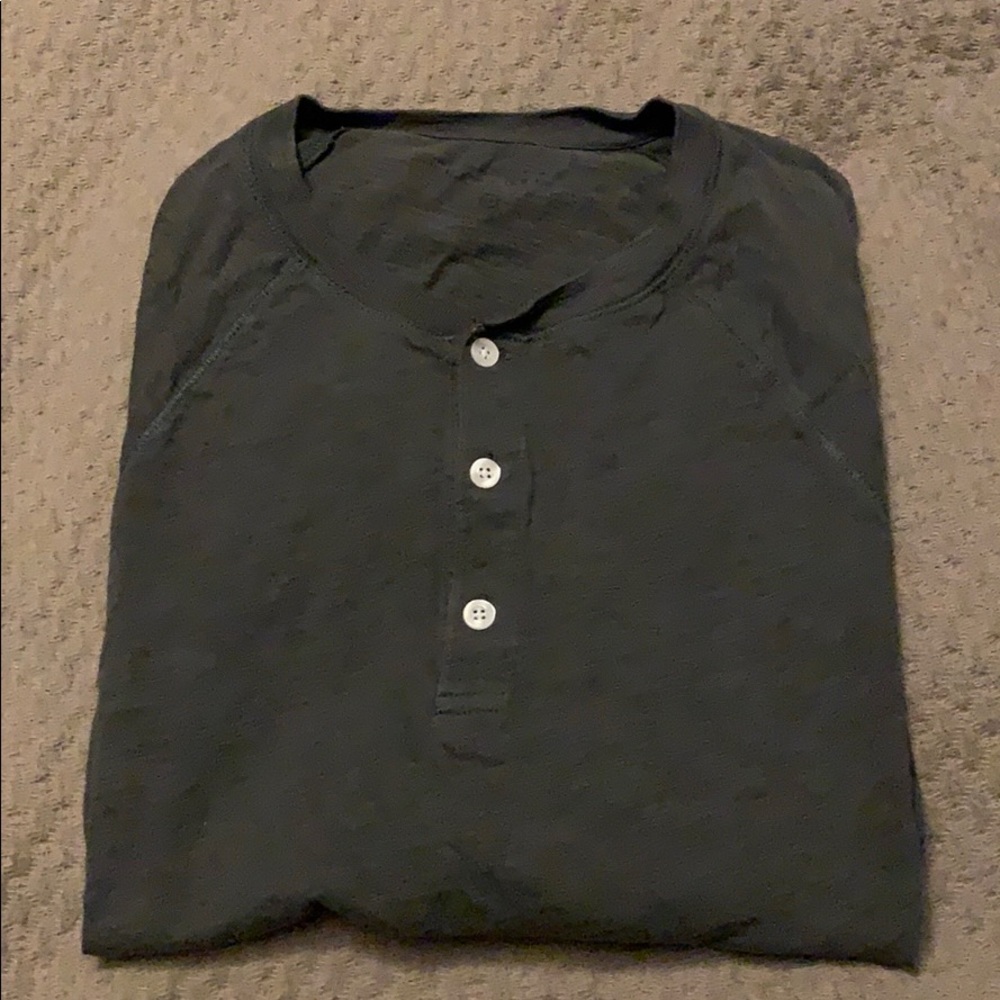 Barneys New York dark gray long sleeve Henley